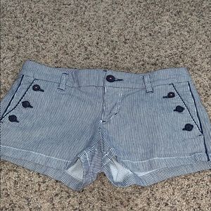 striped American Eagle shorts